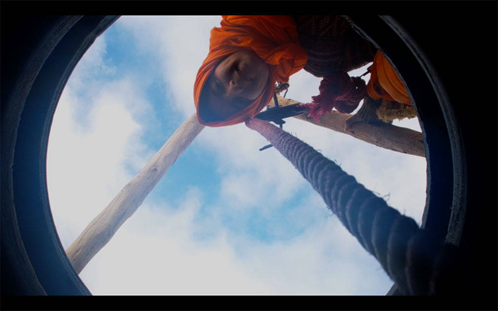 Raja walking on her journey