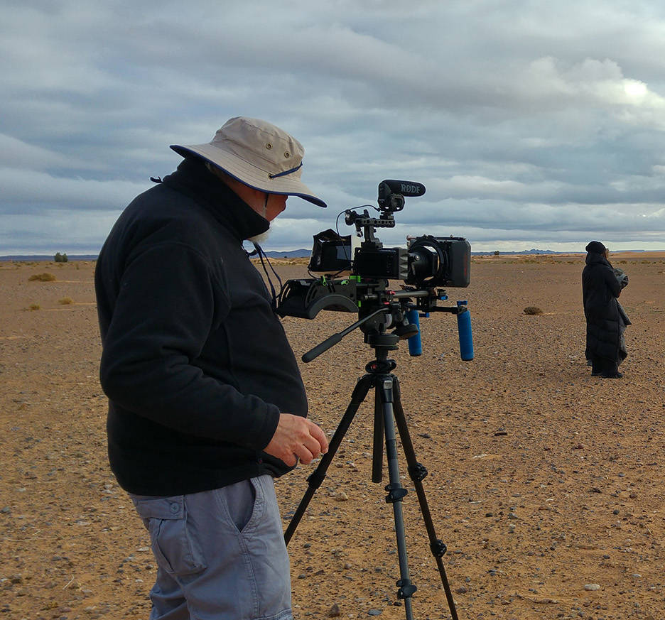 Terry filming on location in Morocco